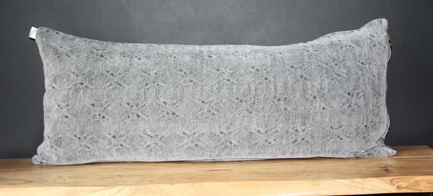 Gray Lumbar Pillow Cover