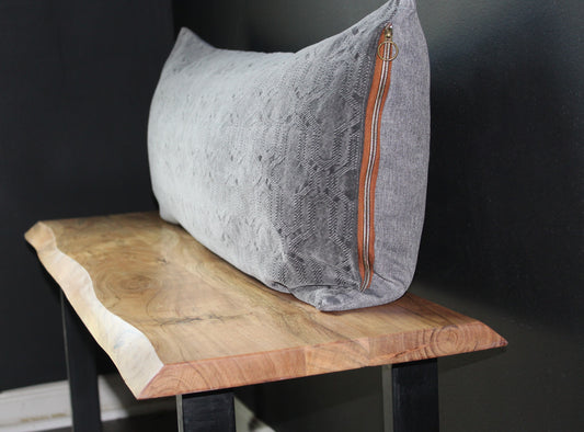 Gray Lumbar Pillow Cover